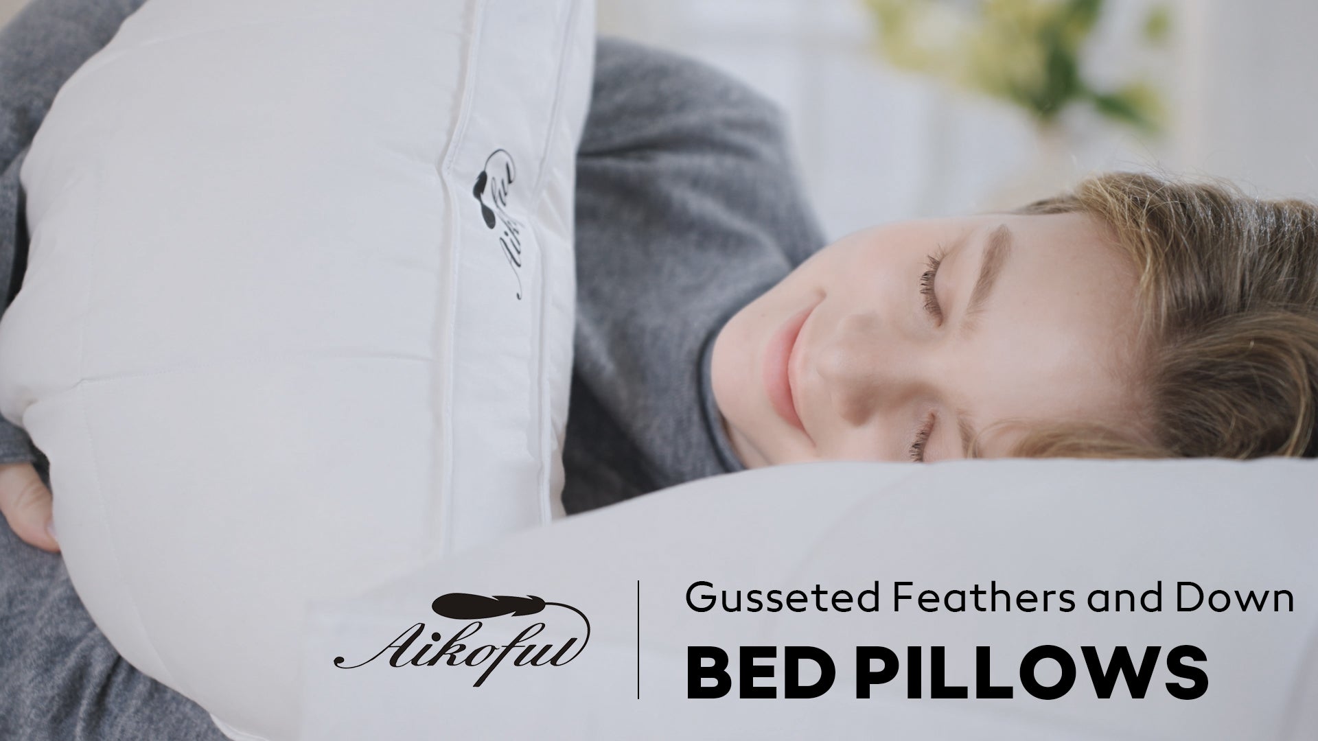 AIKOFUL Gusseted Goose Down Pillows 2-Pack