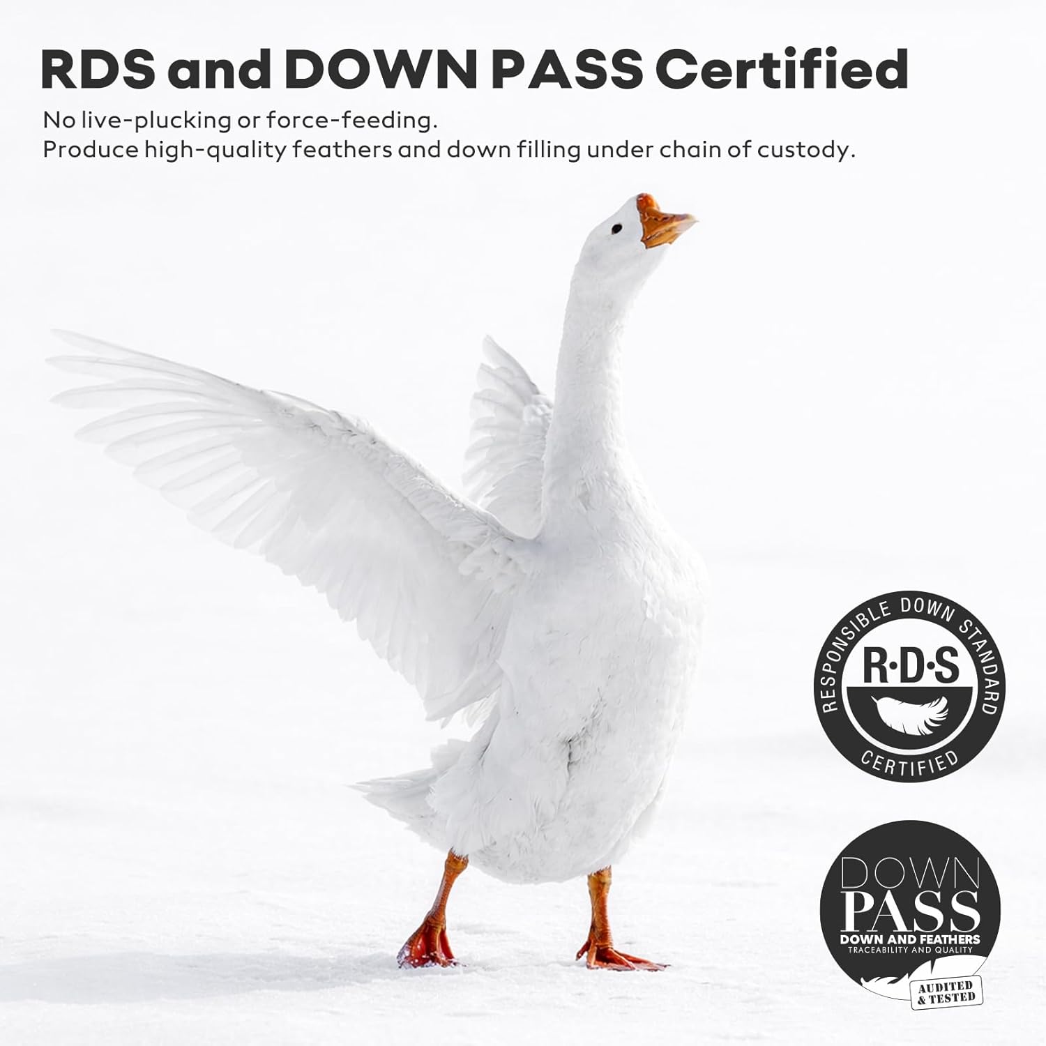 AIKOFUL Gusseted Goose Down Pillows 2-Pack